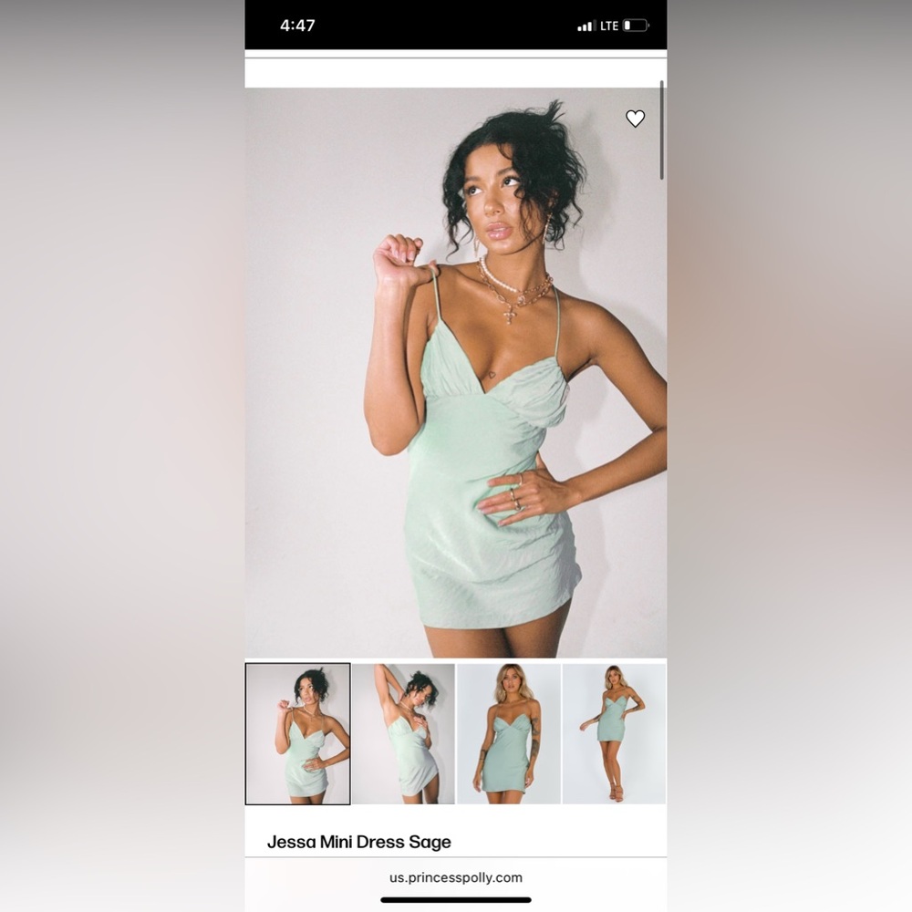 Princess Polly Light Green Mini Dress